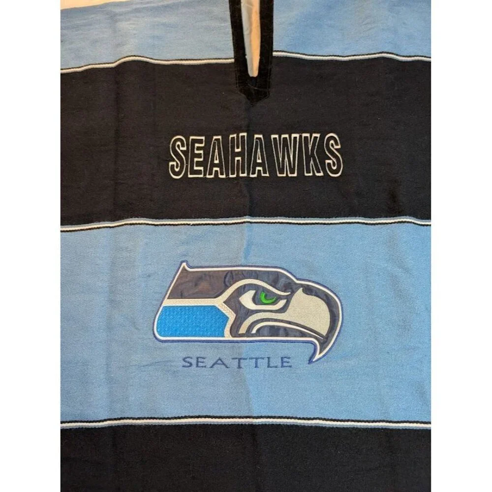 Embroidered Poncho Seattle Seahawks Mexican Poncho Adult One Size NFL SW1